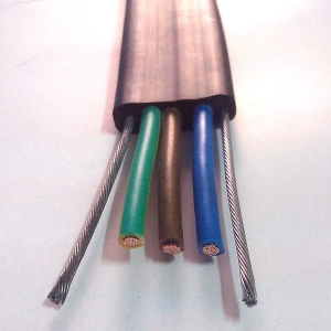 3芯2.5平方钢丝扁电缆起重机行车电缆  2.5 core 3 square steel wire flat cable for  ...